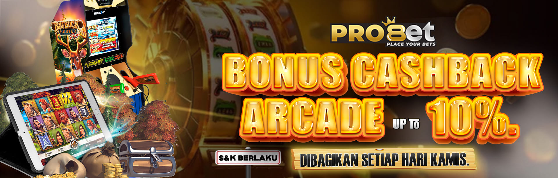 BONUS CASHBACK ARCADE 10%