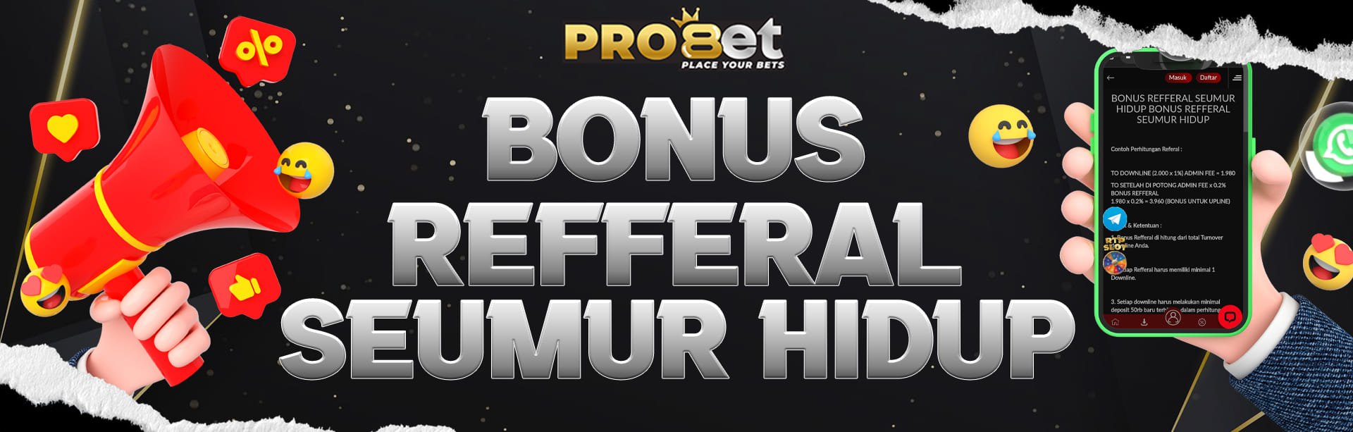  BONUS REFERRAL CHIP GRATIS SEUMUR HIDUP!